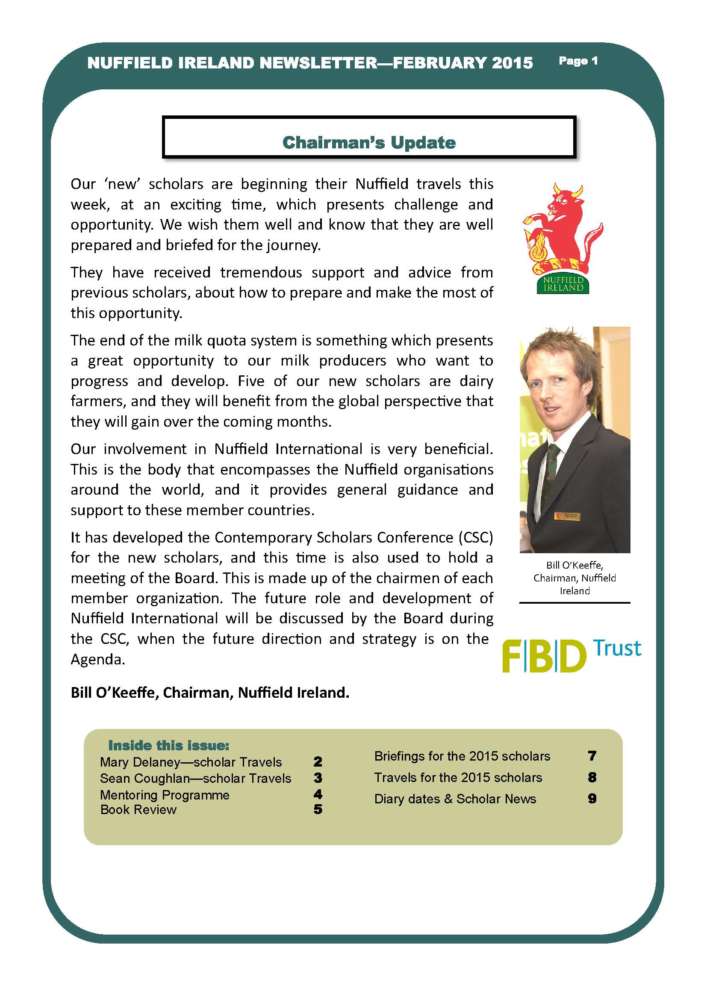 Nuffield Ireland Newsletter Feb 2015