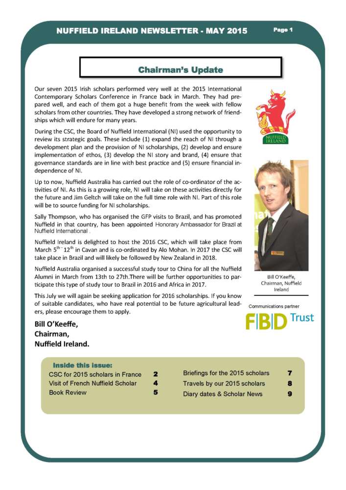 Nuffield Ireland Newsletter May 2015